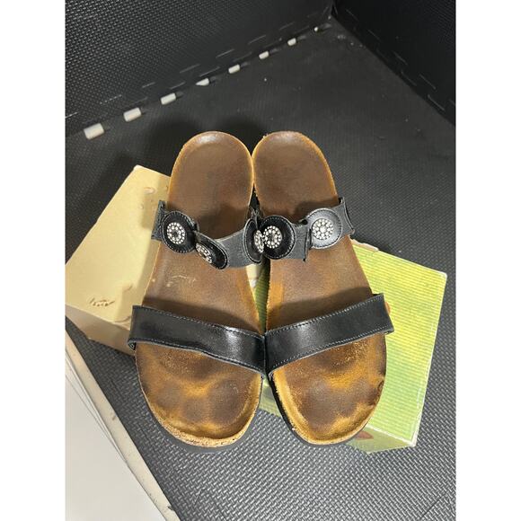 Naot Womens Marissa Wedge Slide Straps Sandals Madras Black Size 40 US 9 - Picture 4 of 9